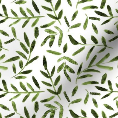 Watercolor khaki leaves ★ painted leaf pattern for modern home decor, bedding, nursery