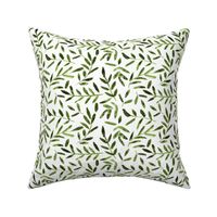 Watercolor khaki leaves ★ painted leaf pattern for modern home decor, bedding, nursery