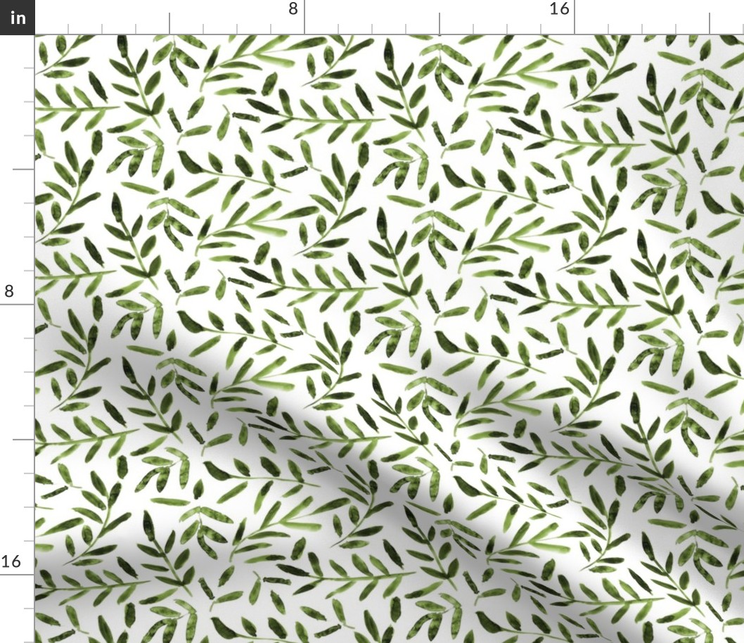 Watercolor khaki leaves ★ painted leaf pattern for modern home decor, bedding, nursery