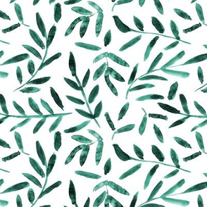 Emerald nature vibes ★ watercolor leaves for modern home decor, bedding, nursery