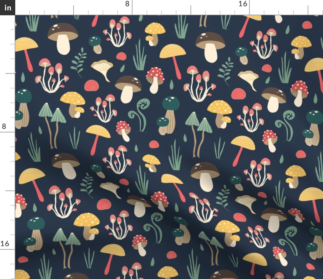 Mushroom wonderland Fabric | Spoonflower