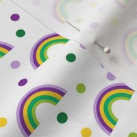 mardi gras rainbow fabric - beads fabric, mardi gras beads purple, green and gold - white with beads