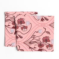 Art Nouveau Poppies in Pink