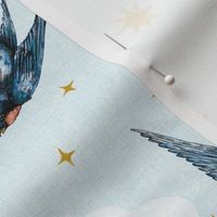 4 inch swallow bird in stars and clouds