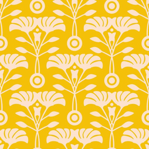 Art Nouveau Yellow Floral from UnBlink Studio by Jackie Tahara-LARGE Scale