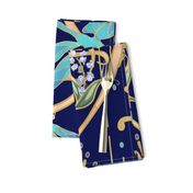 Art Nouveau Dragonflies Wallpaper | Navy