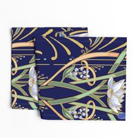 Art Nouveau Dragonflies Wallpaper | Navy