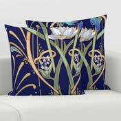 Art Nouveau Dragonflies Wallpaper | Navy