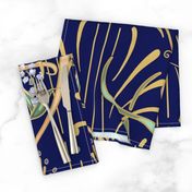 Art Nouveau Dragonflies Wallpaper | Navy