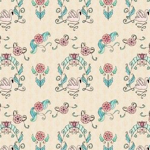 Swan Nouveau Floral