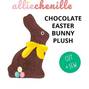 Chocolate Easter bunny plush CUT AND SEW