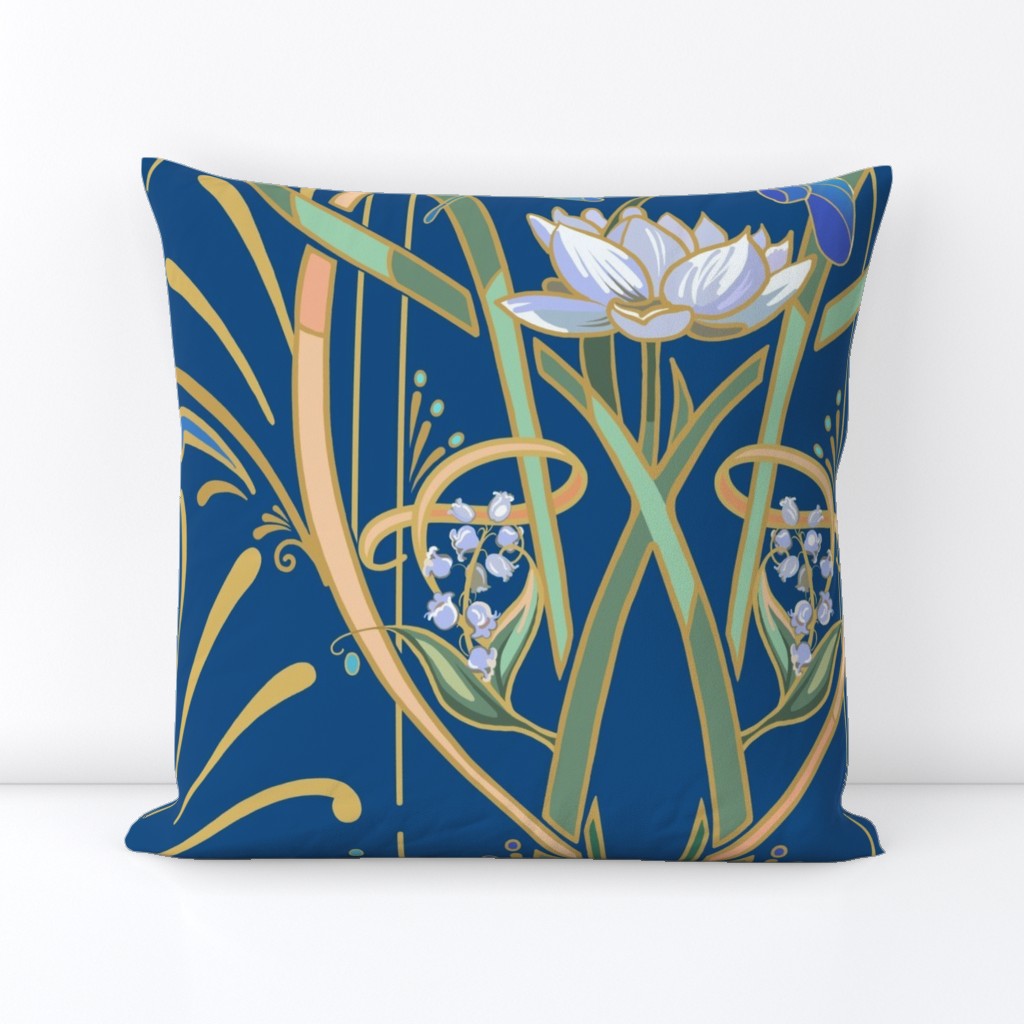  Art Nouveau Dragonflies | Classic Blue