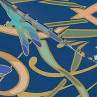  Art Nouveau Dragonflies | Classic Blue