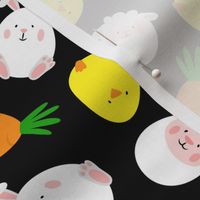Easter eggs - Cute Eggs - Lamb, Carrot, Bunny, Chick - Black - LAD20