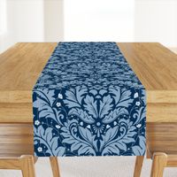 Large Scale Acanthus Damask in Blues