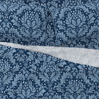 Large Scale Acanthus Damask in Blues