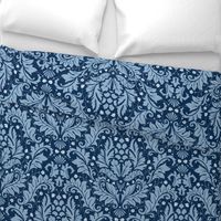 Large Scale Acanthus Damask in Blues