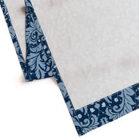 Large Scale Acanthus Damask in Blues