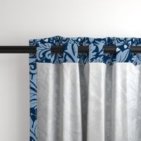 Large Scale Acanthus Damask in Blues