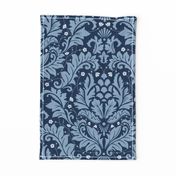 Large Scale Acanthus Damask in Blues