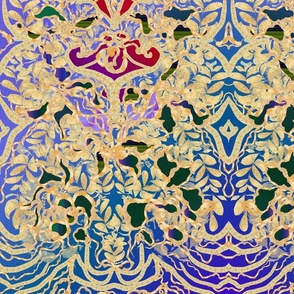 Purple Red Green Gold Art Nouveau