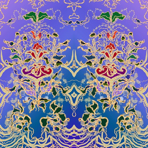 Gold Purple Red Turquoise Art Nouveau