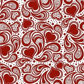Paisley Red Hearts