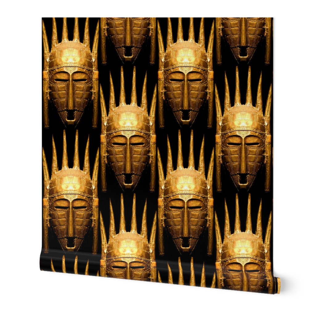 Africa African Burkina Faso golden masks tribal folk art traditional cultural POC person of color beautiful black spikes horns futuristic stylized abstract 