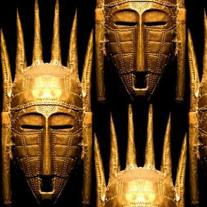 Africa African Burkina Faso golden masks tribal folk art traditional cultural POC person of color beautiful black spikes horns futuristic stylized abstract 