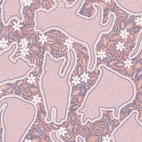 Shibori Cats - Pink