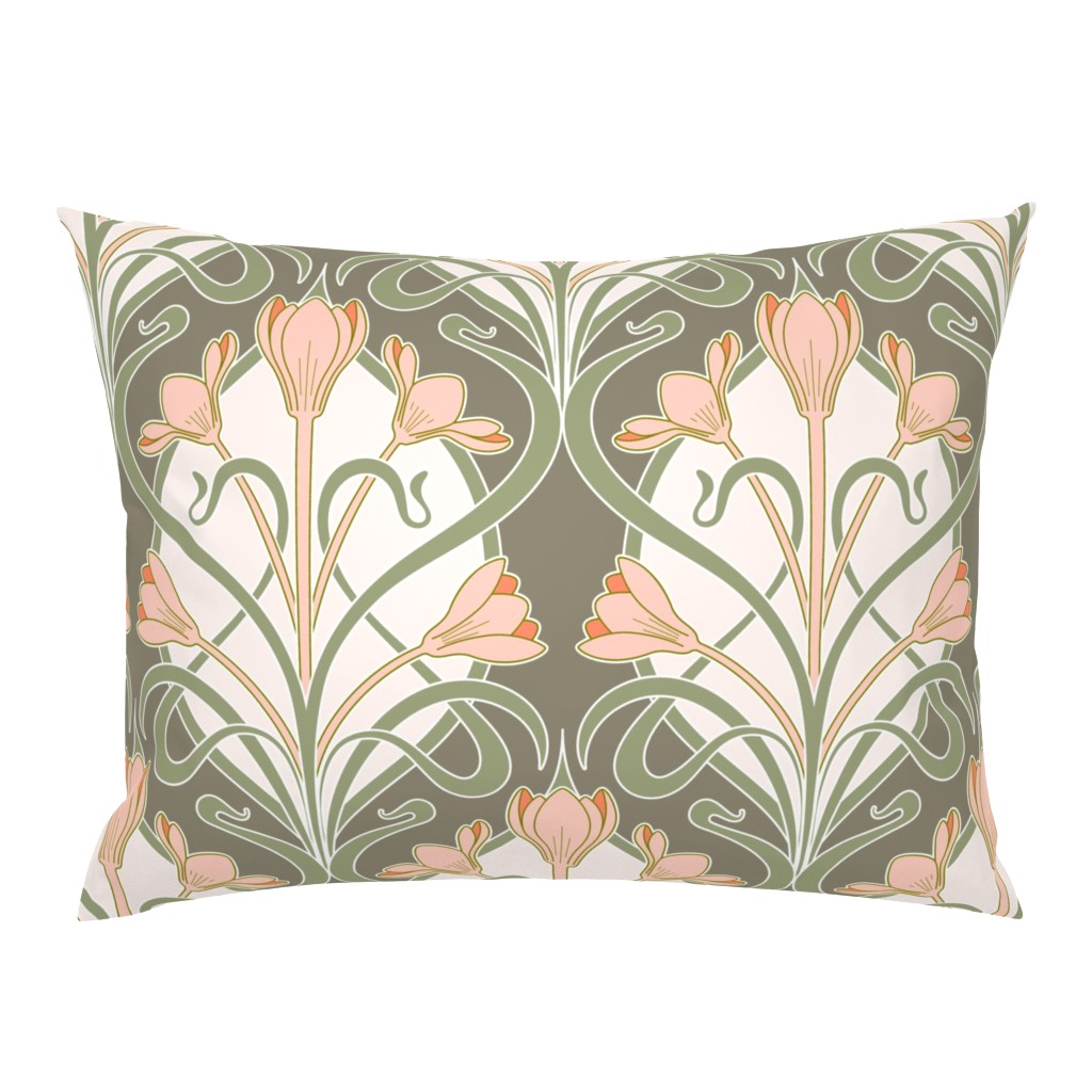 Crocus Art Nouveau_Olive-Sage-Salmon