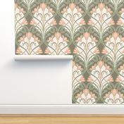 Crocus Art Nouveau_Olive-Sage-Salmon