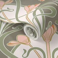 Crocus Art Nouveau_Olive-Sage-Salmon