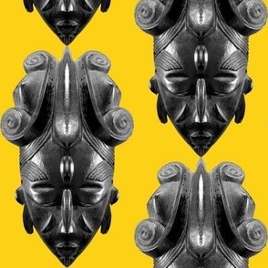 1 Africa African wooden masks tribal folk art traditional cultural Ligbi tribe Ghana POC person of color beautiful black yellow gold  stylized abstract