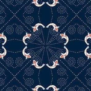 Koi Sashiko tiles