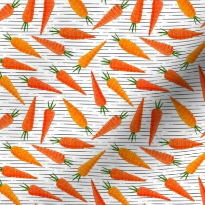 (small scale) carrots - black stripes - spring rustic veggie - LAD20