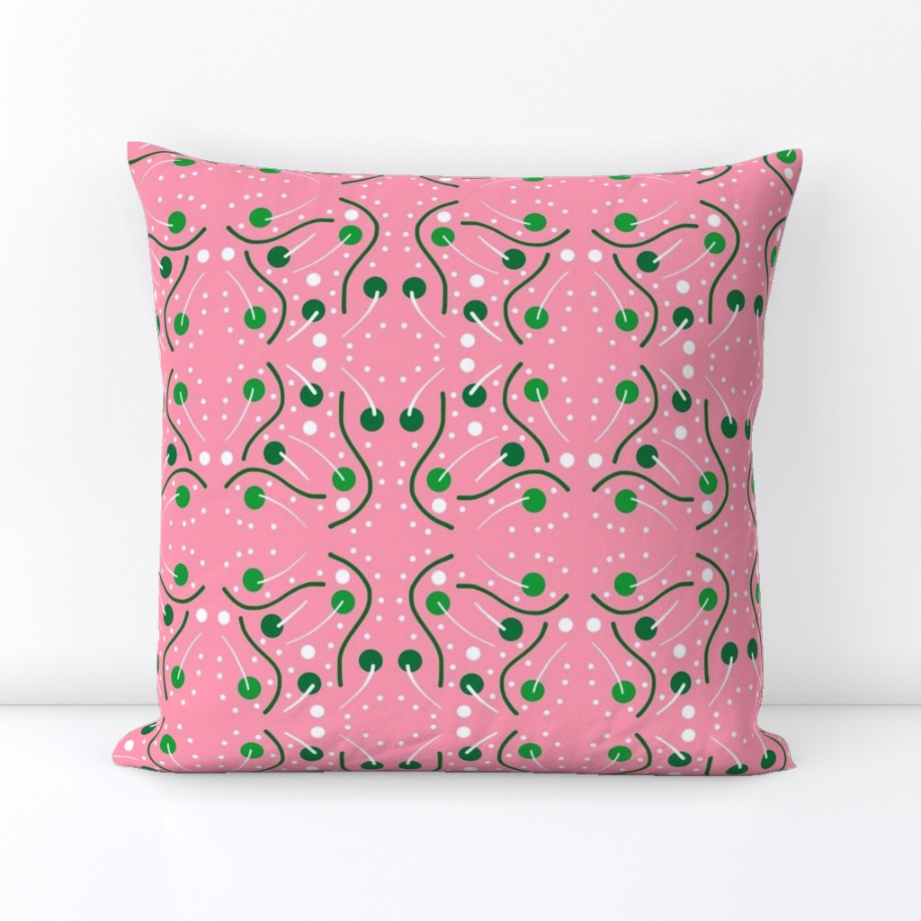 Life - Art Deco Abstract #3 - pink & green, medium