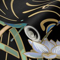 Art Nouveau Dragonflies | Black