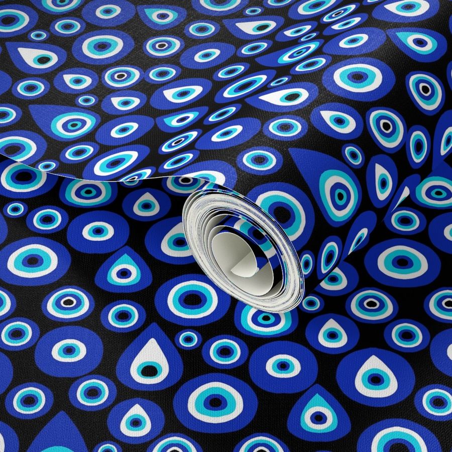 Mandala greek evil eye symbol of protection blue Vector Image