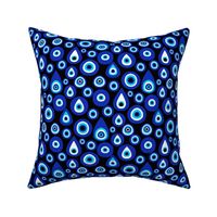 SMALL  evil eye fabric, - protection fabric, nazar, blue eye - black