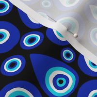 SMALL  evil eye fabric, - protection fabric, nazar, blue eye - black