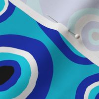 LARGE  evil eye fabric, - protection fabric, nazar, blue eye - blue