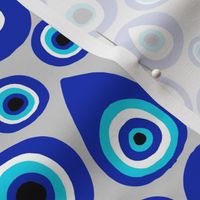 MEDIUM  evil eye fabric, - protection fabric, nazar, blue eye - grey
