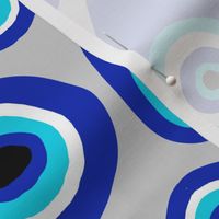 LARGE - evil eye fabric, - protection fabric, nazar, blue eye - grey