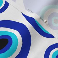 LARGE - evil eye fabric, - protection fabric, nazar, blue eye - white