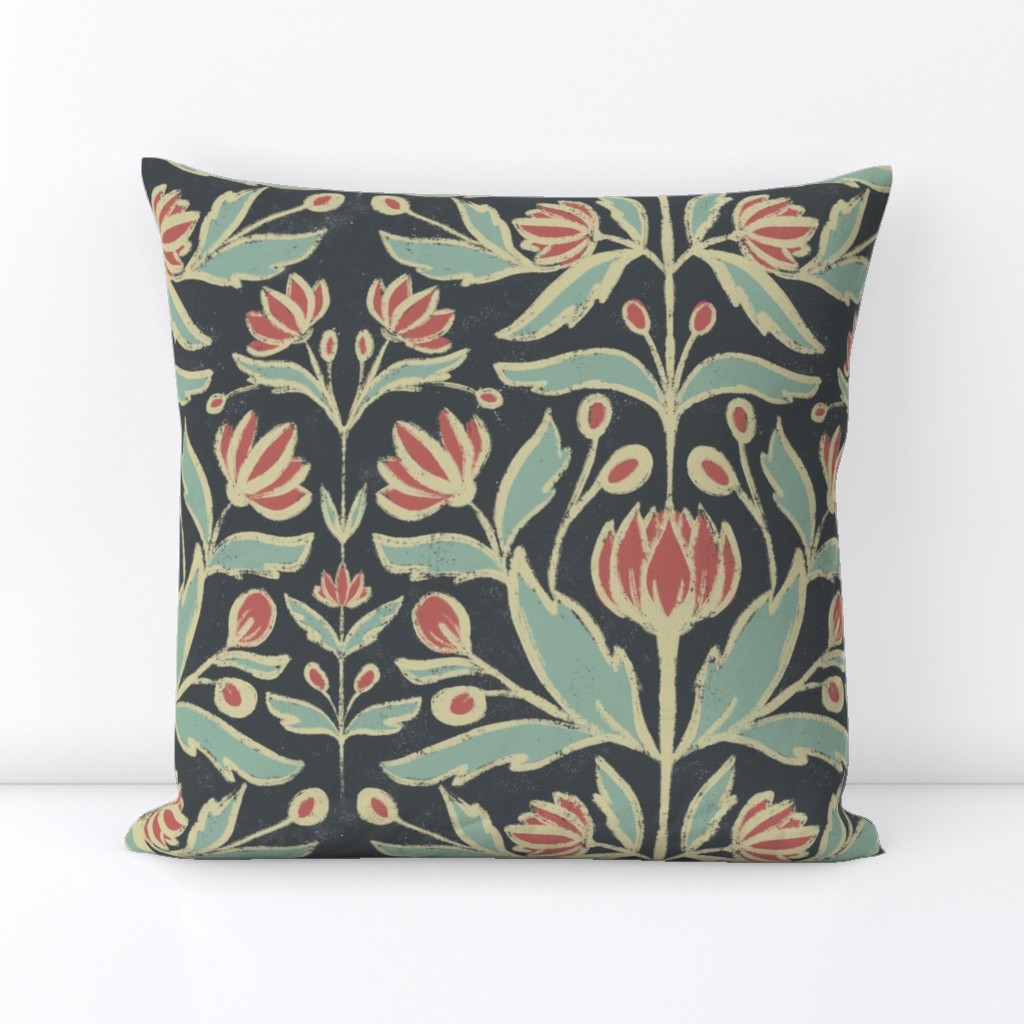 Textured Vintage Art Nouveau Floral - medium