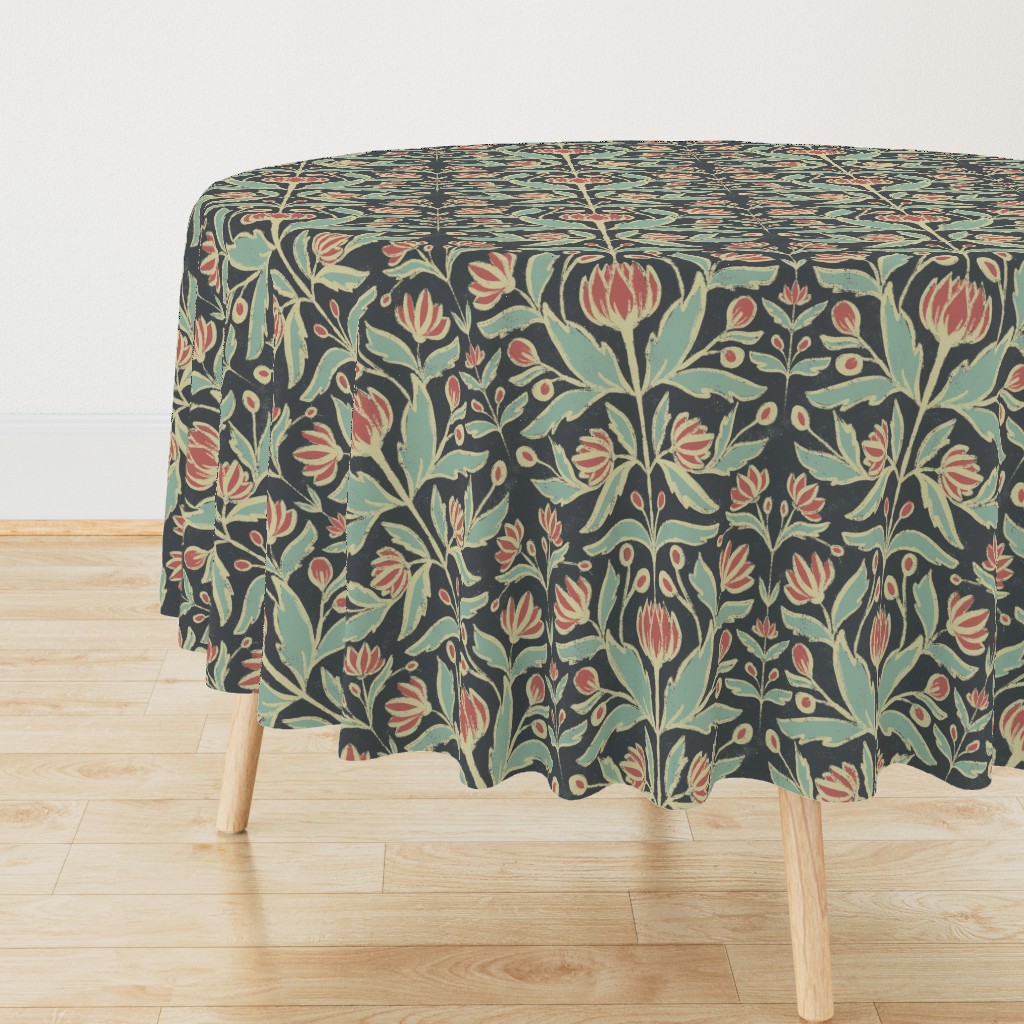 Textured Vintage Art Nouveau Floral - medium