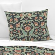 Textured Vintage Art Nouveau Floral - medium