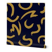  Gold Brushstrokes On Dark Blue