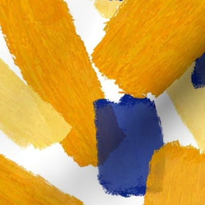 Bold Yellow And Blue Brushstrokes